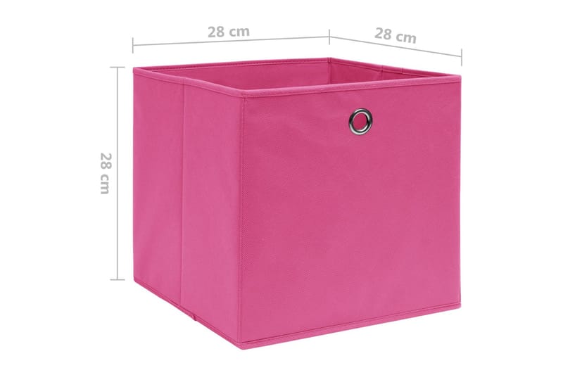 Opbevaringskasser 10 stk. 28x28x28 cm uvævet stof lyserød - Lyserød - Opbevaring - Opbevaring til småting - Kurve & kasser