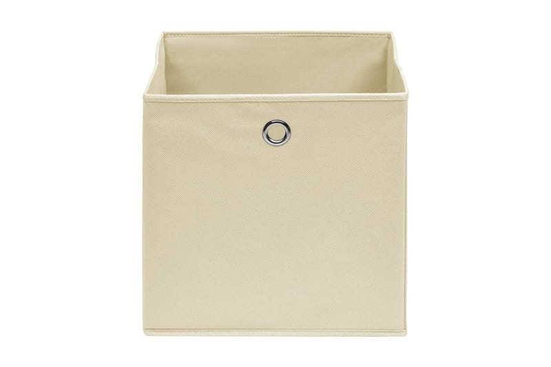 Opbevaringskasser 4 stk. 28x28x28 cm uvævet stof cremefarvet - Creme - Opbevaring - Opbevaring til småting - Kurve & kasser