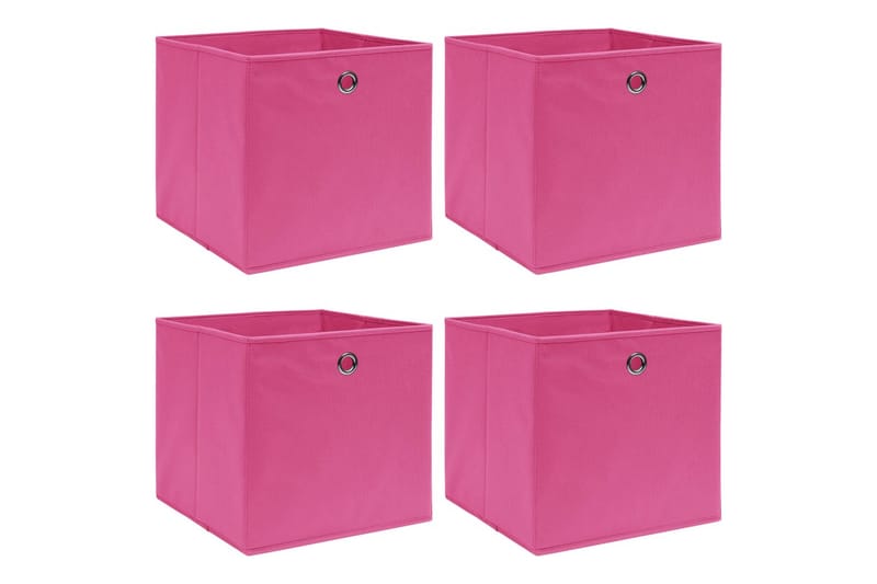 Opbevaringskasser 4 Stk. 32x32x32 Stof Pink - Kurve & kasser