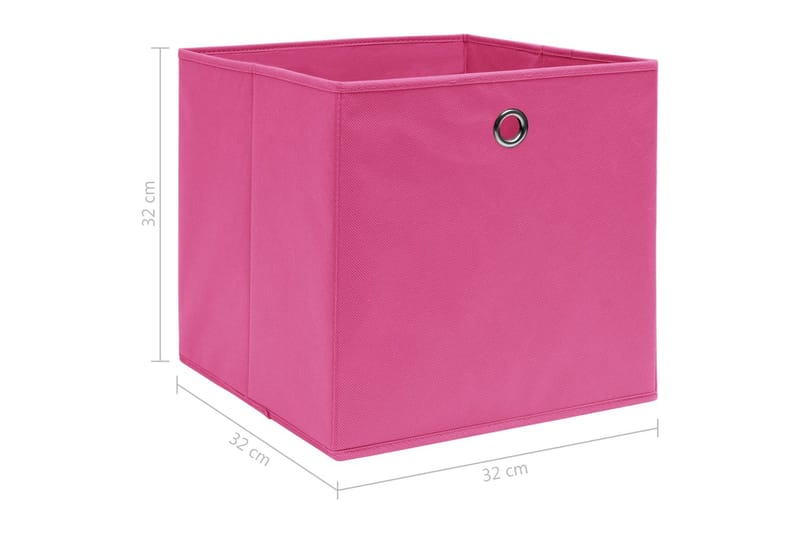 Opbevaringskasser 4 Stk. 32x32x32 Stof Pink - Kurve & kasser