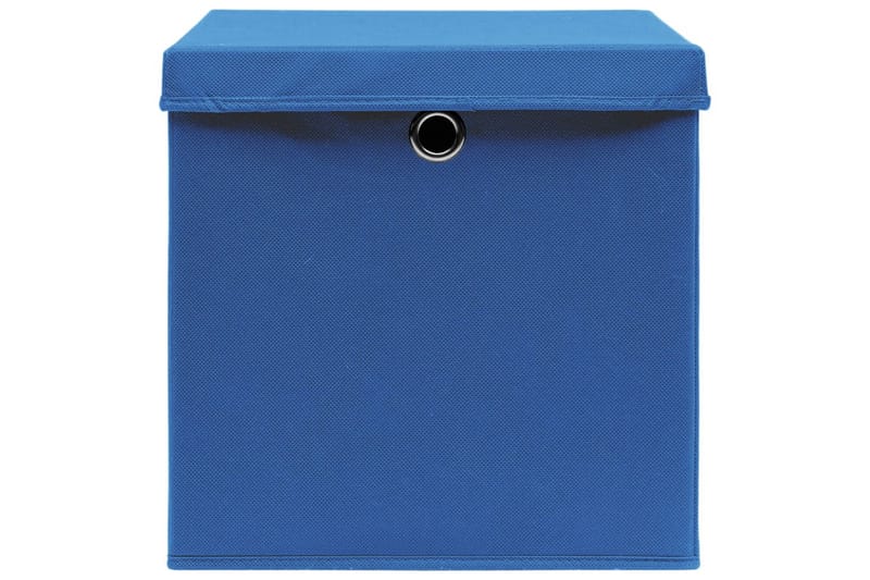 Opbevaringskasser med låg 10 stk. 28x28x28 cm blå - Blå - Opbevaring - Opbevaring til småting - Kurve & kasser