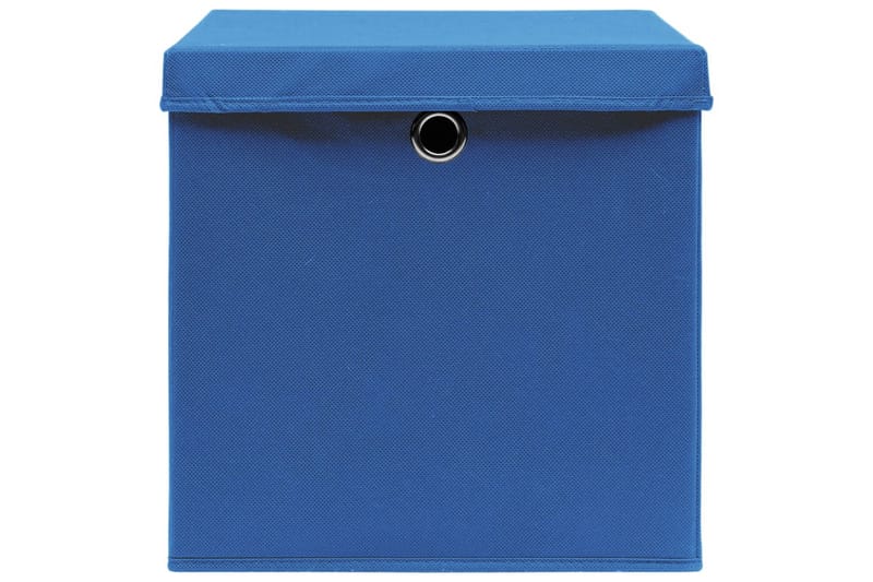 Opbevaringskasser med låg 10 stk. 28x28x28 cm blå - Blå - Kurve & kasser