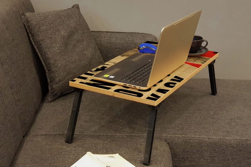 Bourdeau Bærbarcomputer stativ 25 cm - Træ/natur/Sort - Opbevaring - Opbevaring til småting - Opbevaringsstativ - Bærbarstativ