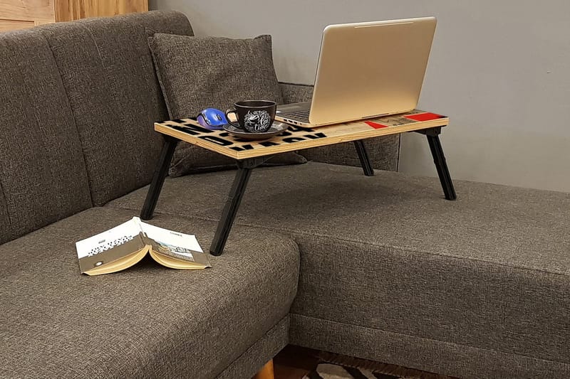 Bourdeau Bærbarcomputer stativ 25 cm - Træ/natur/Sort - Opbevaring - Opbevaring til småting - Opbevaringsstativ - Bærbarstativ