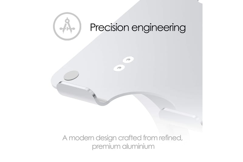 Laptopstativ Desire2 Dual Pivot Riser Justerbar Aluminium Sølv - Sølv - Opbevaring - Opbevaring til småting - Opbevaringsstativ - Bærbarstativ