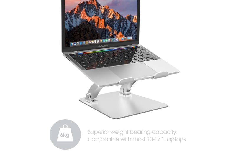 Laptopstativ Desire2 Dual Pivot Riser Justerbar Aluminium Sølv - Sølv - Opbevaring - Opbevaring til småting - Opbevaringsstativ - Bærbarstativ