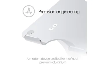 Laptopstativ Desire2 Dual Pivot Riser Justerbar Aluminium Sølv - Sølv - Opbevaring - Opbevaring til småting - Opbevaringsstativ - Bærbarstativ