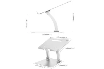 Laptopstativ Desire2 Dual Pivot Riser Justerbar Aluminium Sølv - Sølv - Opbevaring - Opbevaring til småting - Opbevaringsstativ - Bærbarstativ