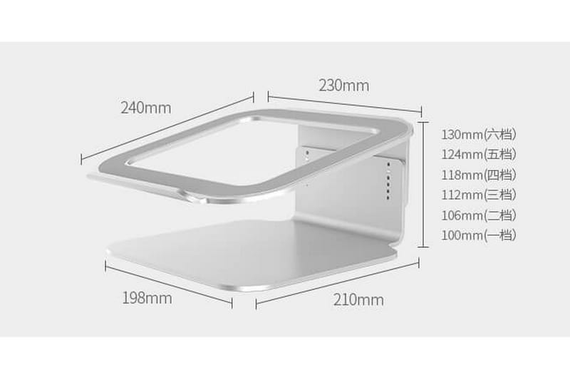 Laptopstativ Desire2 Riser Elevator Justerbar Universal Sølv - Sølv - Opbevaring - Opbevaring til småting - Opbevaringsstativ - Bærbarstativ