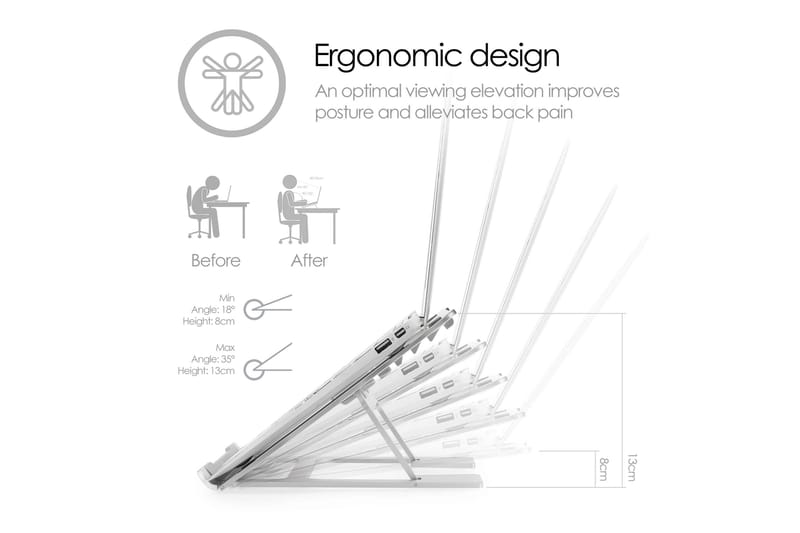 Laptopstativ Desire2 Supreme Lite Portable Sølv - Sølv - Opbevaring - Opbevaring til småting - Opbevaringsstativ - Bærbarstativ