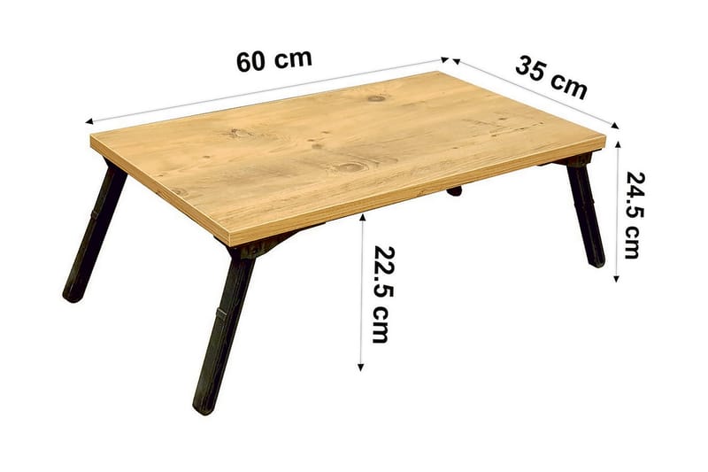 Nekeisha Bærbarcomputer stativ 25 cm - Træ/natur/Sort - Opbevaring - Opbevaring til småting - Opbevaringsstativ - Bærbarstativ