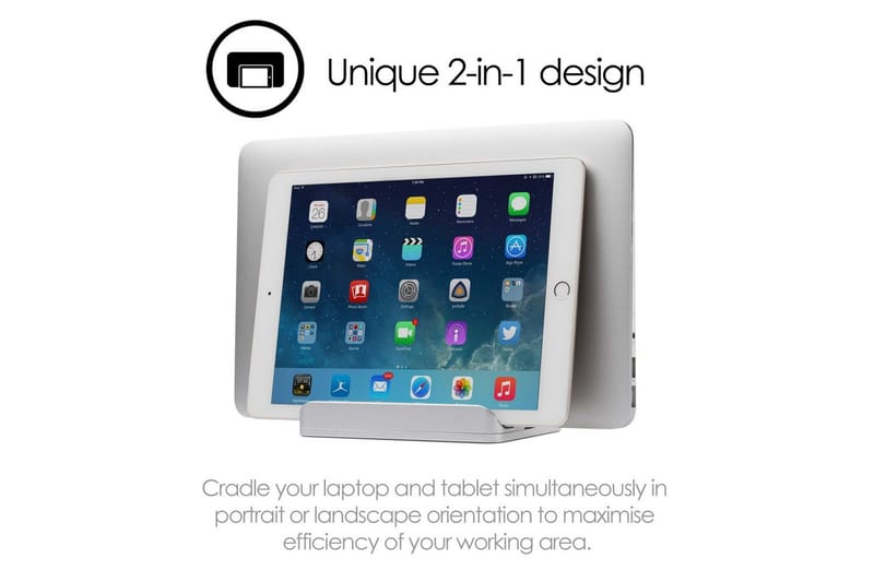 Bordstativ Desire2 2-i-1 Justerbar Aluminium - Sølv - Opbevaring - Opbevaring til småting - Opbevaringsstativ - Bærbarstativ