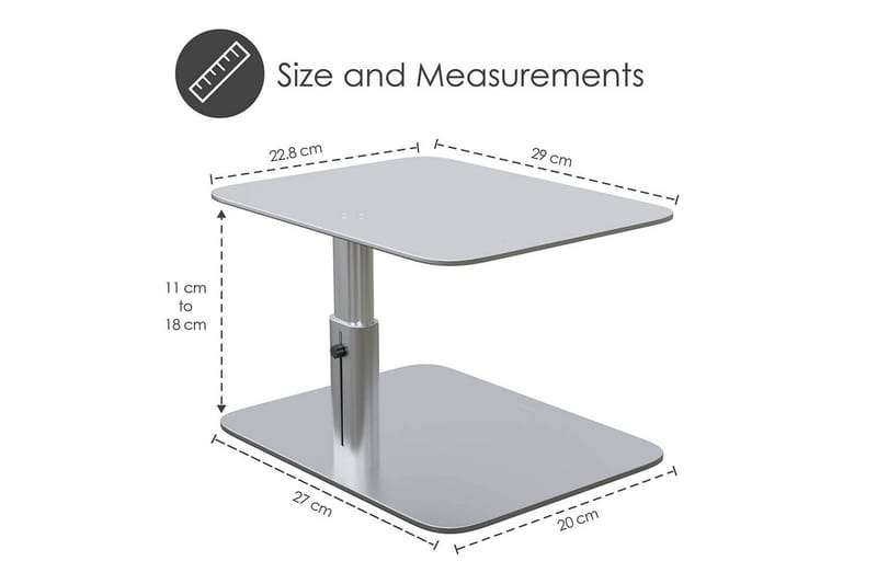 Computerstativ Desire2 Vertikalt Justerbart - Sølv - Opbevaring - Opbevaring til småting - Opbevaringsstativ - Bærbarstativ
