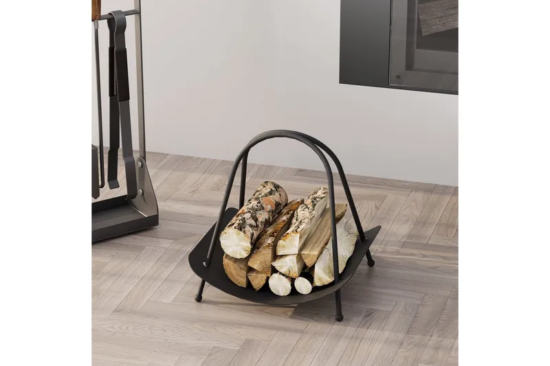 Dekorativt Metal Tilbehør Mirven Sort - Sort - Opbevaring - Opbevaring til småting - Opbevaringsstativ - Brændestativ