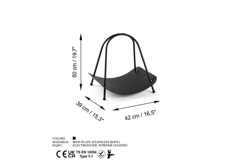 Dekorativt Metal Tilbehør Mirven Sort - Sort - Opbevaring - Opbevaring til småting - Opbevaringsstativ - Brændestativ