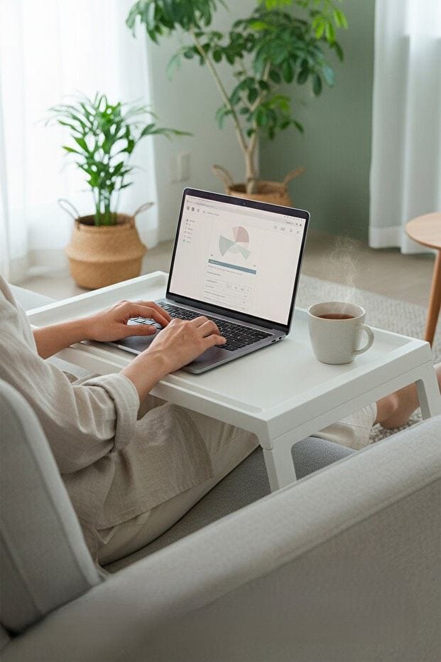 Laptop Standing Desk Hanah Home Hvid - Opbevaring - Opbevaring til småting - Opbevaringsstativ - Bærbarstativ