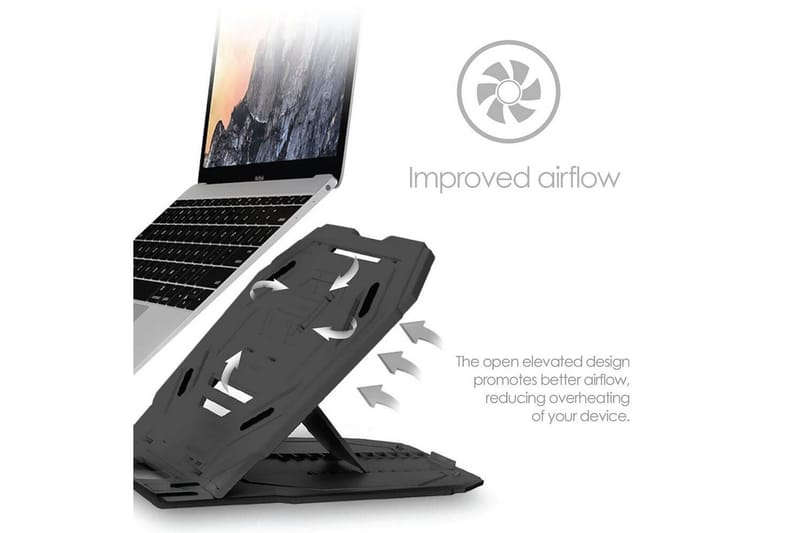 Laptopstativ Desire2 2-i-1 360 Roterbar Sort - Sort - Opbevaring - Opbevaring til småting - Opbevaringsstativ - Bærbarstativ