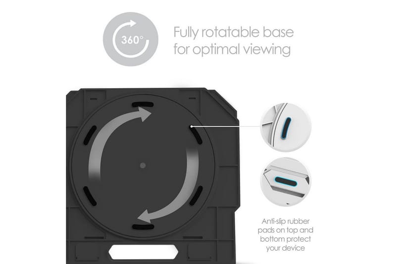 Laptopstativ Desire2 2-i-1 360 Roterbar Sort - Sort - Opbevaring - Opbevaring til småting - Opbevaringsstativ - Bærbarstativ