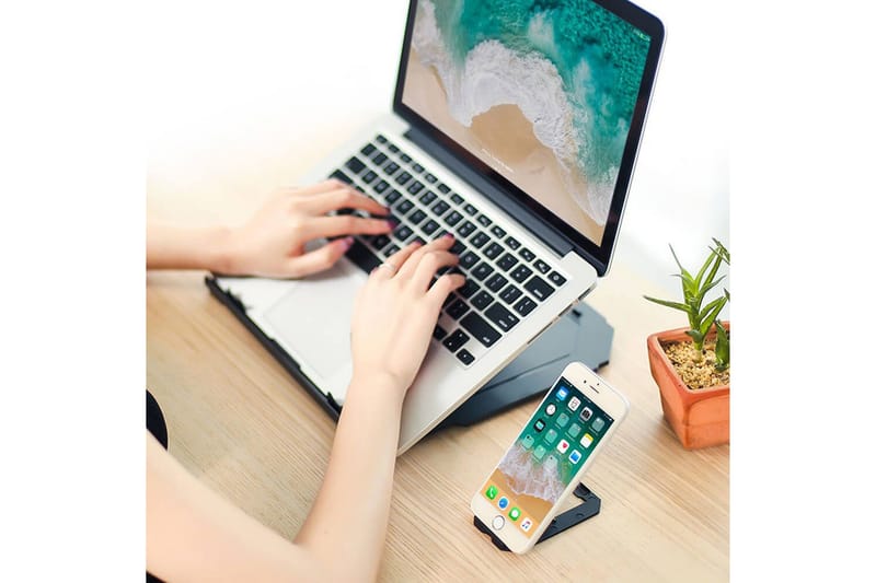 Laptopstativ Desire2 2-i-1 360 Roterbar Sort - Sort - Opbevaring - Opbevaring til småting - Opbevaringsstativ - Bærbarstativ