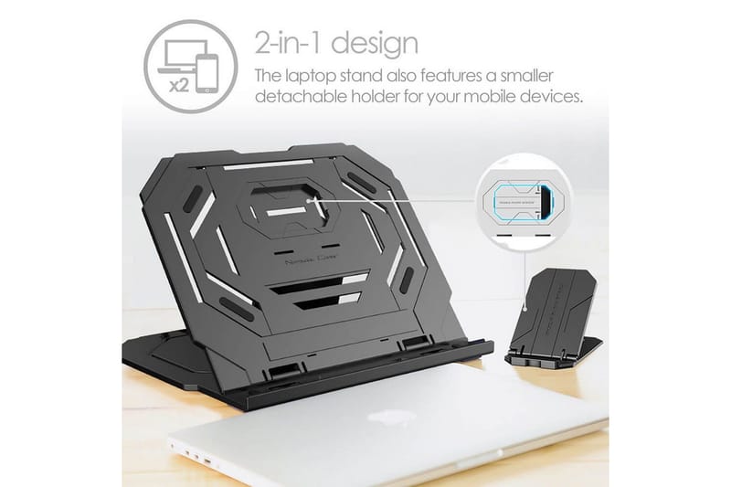 Laptopstativ Desire2 2-i-1 360 Roterbar Sort - Sort - Opbevaring - Opbevaring til småting - Opbevaringsstativ - Bærbarstativ