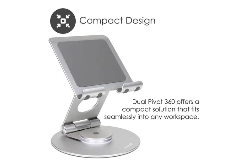 Laptopstativ Desire2 Dobbelt Pivot 360 - Sølv - Opbevaring - Opbevaring til småting - Opbevaringsstativ - Bærbarstativ