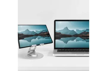 Laptopstativ Desire2 Dobbelt Pivot 360 - Sølv - Opbevaring - Opbevaring til småting - Opbevaringsstativ - Bærbarstativ