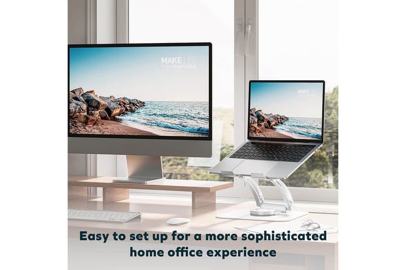 Laptopstativ Desire2 Supreme Dual Pivot Plus Silver - Sølv - Opbevaring - Opbevaring til småting - Opbevaringsstativ - Bærbarstativ