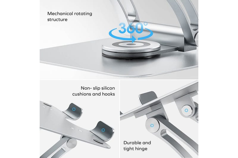 Laptopstativ Desire2 Supreme Dual Pivot Plus Silver - Sølv - Opbevaring - Opbevaring til småting - Opbevaringsstativ - Bærbarstativ
