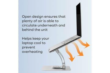 Laptopstativ Desire2 Supreme Dual Pivot Plus Silver - Sølv - Opbevaring - Opbevaring til småting - Opbevaringsstativ - Bærbarstativ