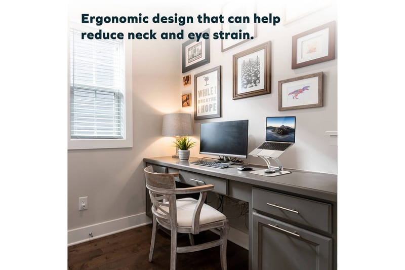 Laptopstativ Desire2 Supreme Dual Pivot Plus Silver - Sølv - Opbevaring - Opbevaring til småting - Opbevaringsstativ - Bærbarstativ