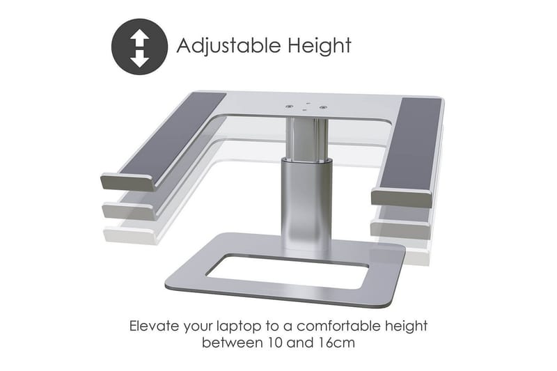 Laptopstativ Desire2 Vertikalt Justerbart - Sølv - Opbevaring - Opbevaring til småting - Opbevaringsstativ - Bærbarstativ