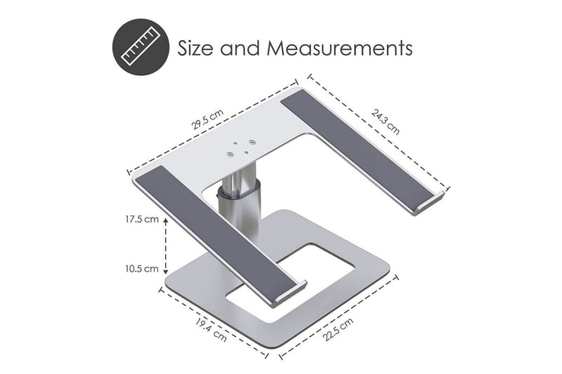 Laptopstativ Desire2 Vertikalt Justerbart - Sølv - Opbevaring - Opbevaring til småting - Opbevaringsstativ - Bærbarstativ