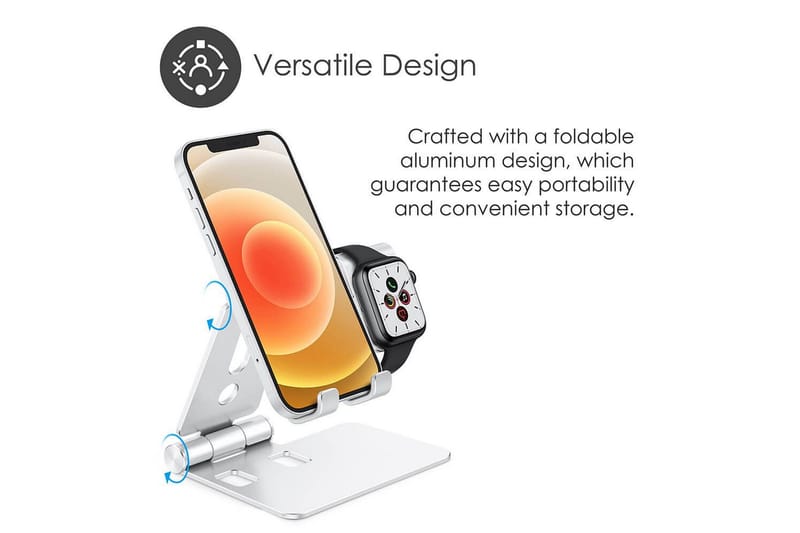 Opladningsstativ Desire2 til Apple Watch Silver - Sølv - Opbevaring - Opbevaring til småting - Opbevaringsstativ - Mobilstativ