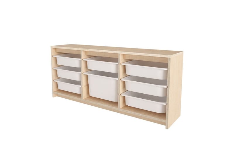 Rivergate Opbevaringskasser 126 cm - Hvid/Grå - Opbevaring - Opbevaring til småting - Kurve & kasser
