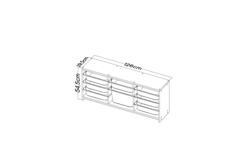 Rivergate Opbevaringskasser 126 cm - Hvid/Grå - Opbevaring - Opbevaring til småting - Kurve & kasser