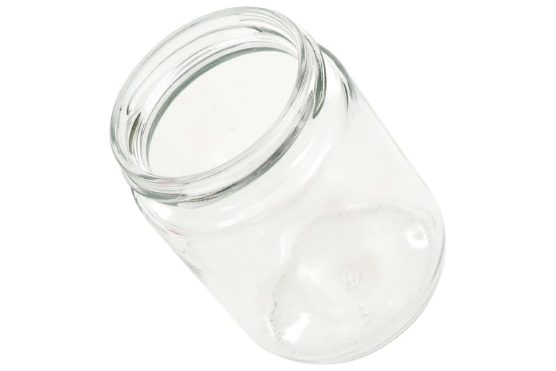 Syltetøjsglas 96 Stk. Med Hvide Og Røde Låg 230 Ml - Rød - Opbevaring - Opbevaring til småting - Opbevaringsbøtte