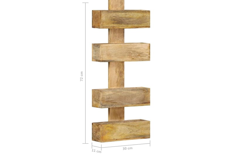 Væghængt Magasinholder 30X11X72 cm Massivt Mangotræ - Opbevaring - Opbevaring til småting