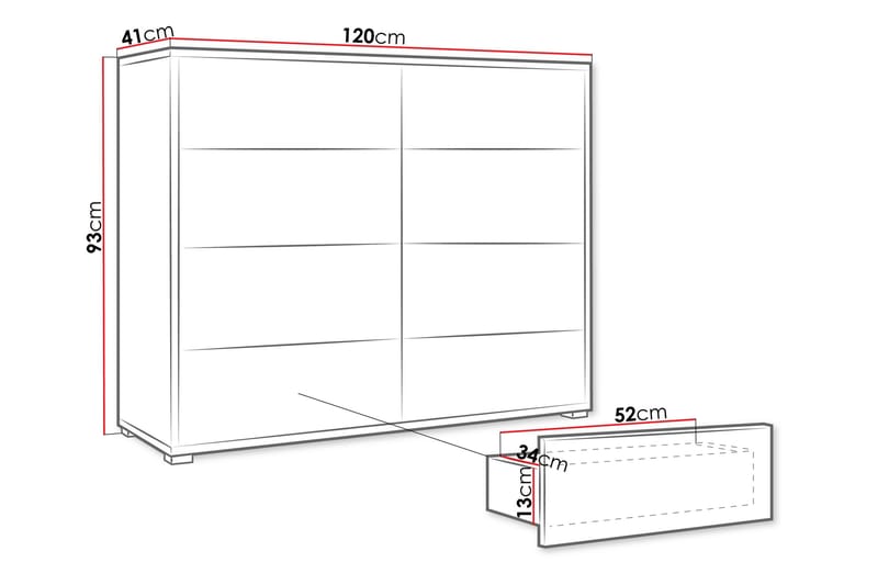 Agawal Kommode 120 cm - Brun - Opbevaring - Opbevaringsmøbler - Kommode