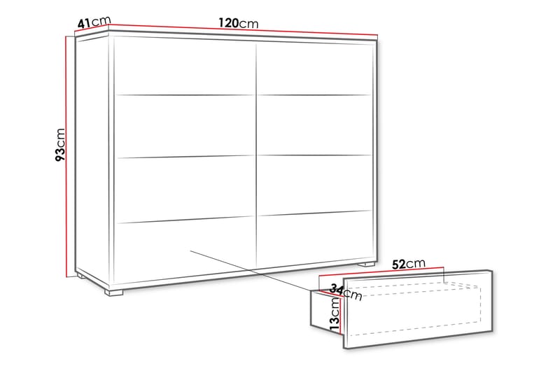 Agawal Kommode 120 cm - Brun - Opbevaring - Opbevaringsmøbler - Kommode