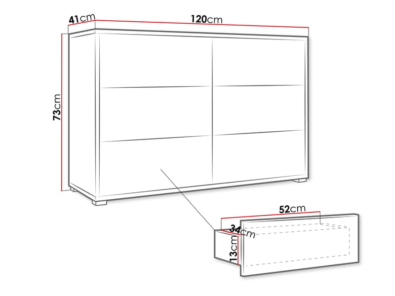 Agawal Kommode 120 cm - Brun - Opbevaring - Opbevaringsmøbler - Kommode