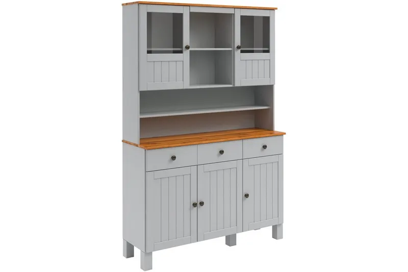 Alby Kommode med Overskab 125x38 cm, Grå