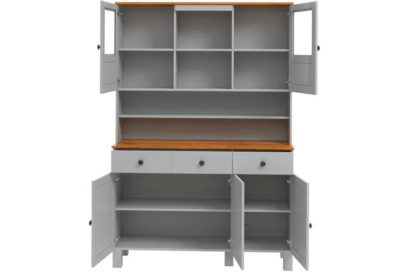 Alby Kommode med Overskab 125x38 cm - Grå - Opbevaring - Opbevaringsmøbler - Kommode