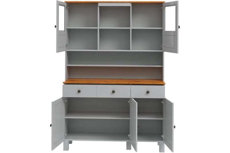 Alby Kommode med Overskab 125x38 cm - Grå - Opbevaring - Opbevaringsmøbler - Kommode