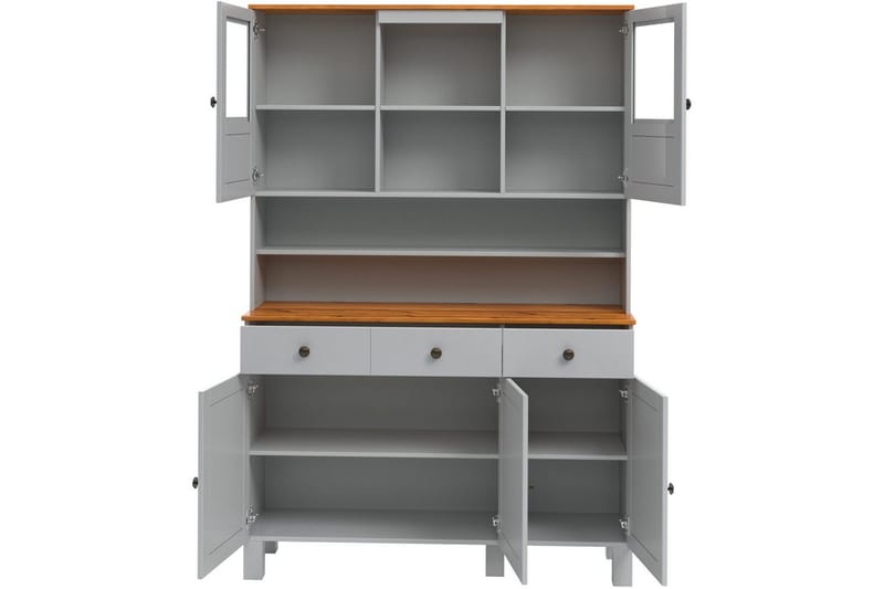 Alby Kommode med Overskab 125x38 cm - Grå - Opbevaring - Opbevaringsmøbler - Kommode