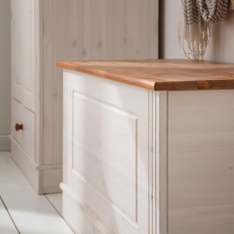 Anita Opbevaringskiste 80 cm - Hvid/Honning - Opbevaring - Opbevaringsmøbler - Kister