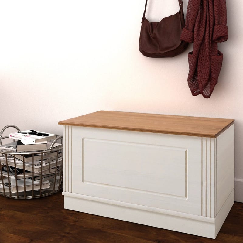 Anita Opbevaringskiste 80 cm, Hvid/Honning