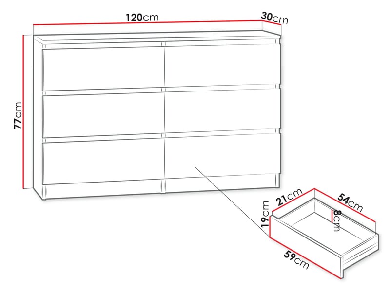 Basildon kommode 120 cm - brun - Opbevaring - Opbevaringsmøbler - Kommode