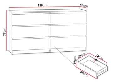 Basildon kommode 138 cm - brun - Opbevaring - Opbevaringsmøbler - Kommode