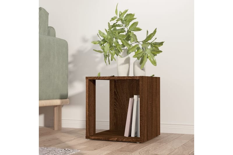 beBasic sidebord 33x33x34,5 cm konstrueret træ brun egetræ - Brun - Skænke & sideboards