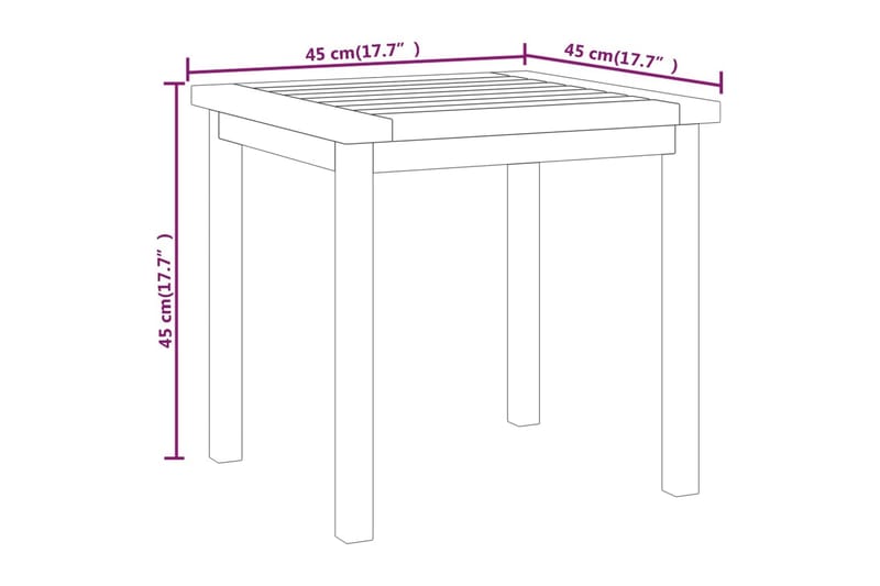 beBasic sidebord 45x45x45 cm massivt teaktræ - Brun - Skænke & sideboards